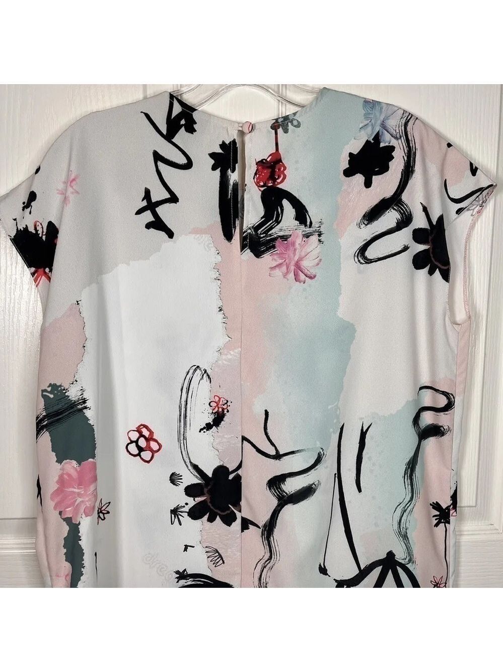 ASOS Abstract Side Ruched Ribbon Tie Dress - Picture 8 of 16